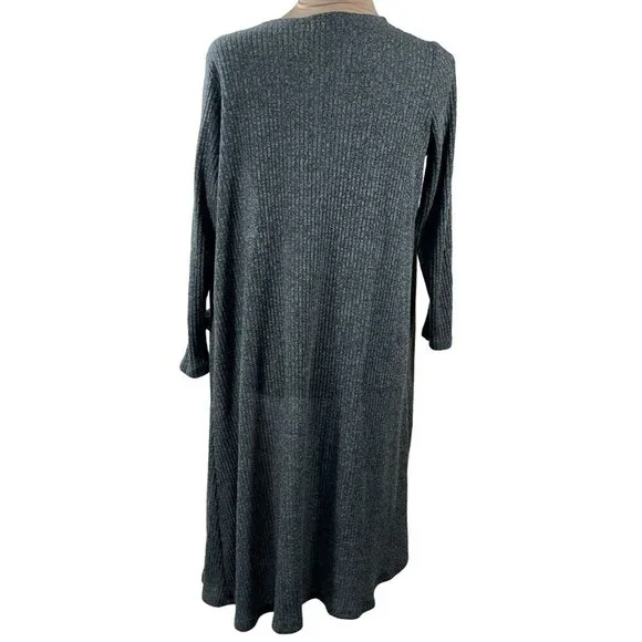 LulaRoe Sarah Open Front Cardigan Sweater Long Line Gray Green Size S Small - Picture 3 of 6